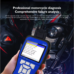 M100 Motorcycle Diagnostic Scanner - Handheld Tool for Honda, Yamaha, Suzuki, OBDII with Live Data, Fault Code Reset