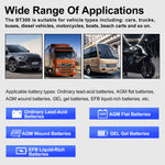 BT300 12V/24V Universal Battery Tester – Automotive Cranking & Charging System Analyzer with CCA/SOH/SOC Test for Cars, Trucks, Motorcycles & Boats