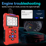 T300 Pro 2-in-1 OBD2 Scanner & Battery Tester – Full Engine Code Reader with Live Data, Battery Health Analysis (CCA 20-2000), Cranking/Charging Test & 2.8" Color Screen for 1996+ Vehicles