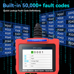 T300 Pro 2-in-1 OBD2 Scanner & Battery Tester – Full Engine Code Reader with Live Data, Battery Health Analysis (CCA 20-2000), Cranking/Charging Test & 2.8" Color Screen for 1996+ Vehicles