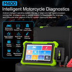 M400 Motorcycle Diagnostic Tool – 8" Android Touchscreen, Full-System Scan, ABS Diagnosis, ECU Reset, Battery Tester, OBD2 for Asian/European/US Motorcycles